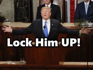 Lock Him Up MEME Trump is a Danger to the USA - more at Google Image Search using keyword: gvan42 - feel free to copy and paste any of my art - like and share worldwide - Gregory Vanderlaan 