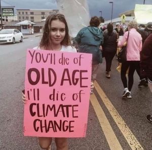 Climate Change Protest - Young Person with Sign